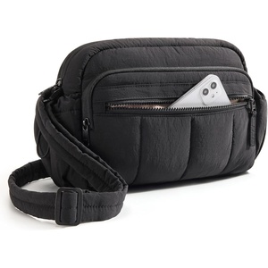 image:imageBAGSMART Cross Body Purse Mini Crossbody Bags for Women Travel Purse Puffy Shoulder Handbag Wallet with RFID Blocking Slots BrownsmallBlack1