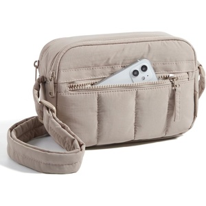 image:imageBAGSMART Cross Body Purse Mini Crossbody Bags for Women Travel Purse Puffy Shoulder Handbag Wallet with RFID Blocking Slots BrownsmallBrown