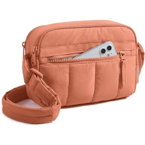 image:imageBAGSMART Cross Body Purse Mini Crossbody Bags for Women Travel Purse Puffy Shoulder Handbag Wallet with RFID Blocking Slots BrownsmallTerracotta Pink