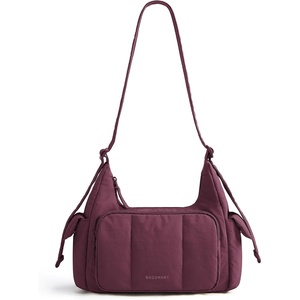 image:imageBAGSMART Crossbody Bag for Women 6L Lightweight Hobo Purse for Travel amp Daily Use Waterresistant Cute Puffer Shoulder BagDeep Cherry Red