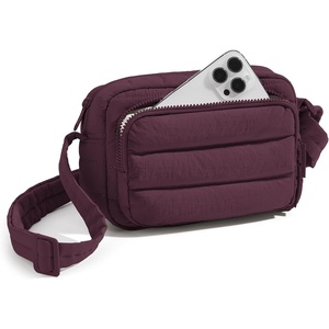 image:imageBAGSMART Crossbody Bags for Women Puffer Crossbody Purses for Women with RFID Blocking Slots Handbags Wallet Small Purse  Travel PurseCherry Red