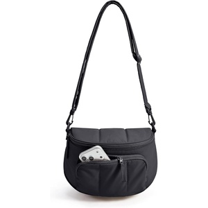 image:imageBAGSMART Crossbody Bags for Women Puffer Cute Bum Bag with Pouch Quilted Hobo Bag for Daily Travel College01jet Black