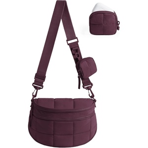 image:imageBAGSMART Crossbody Bags for Women Puffer Cute Bum Bag with Pouch Quilted Hobo Bag for Daily Travel CollegeBurgundy Bay