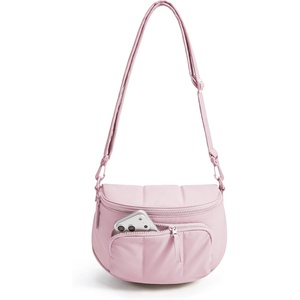 image:imageBAGSMART Crossbody Bags for Women Puffer Cute Bum Bag with Pouch Quilted Hobo Bag for Daily Travel CollegeCandy Pink