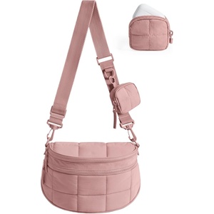 image:imageBAGSMART Crossbody Bags for Women Puffer Cute Bum Bag with Pouch Quilted Hobo Bag for Daily Travel CollegeCoral