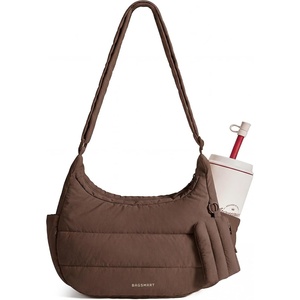 image:imageBAGSMART Crossbody Purses for Women with Adjustable Strap Small Puffer bag  Hobo Bags Compact Cross Body Bag Fluffy Shoulder Handbags Puffy PouchDark Brown