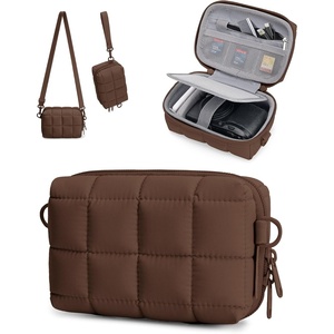 image:imageBAGSMART Digital Camera Case Protective Puffy Camera Case with 2 Carrying Ways Lightweight amp Waterproof Small Camera Bag for Canon PowerShot G7X Mark IIIIISony DSCW800DSCW830  PinkCoffee Brown