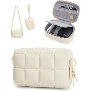 image:imageBAGSMART Digital Camera Case Protective Puffy Camera Case with 2 Carrying Ways Lightweight amp Waterproof Small Camera Bag for Canon PowerShot G7X Mark IIIIISony DSCW800DSCW830  PinkBeige