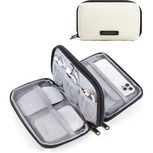 image:imageBAGSMART Electronics Organizer Travel Case Cable Charger Cord Tech Organizer Pouch for Phone Charger Accessories Black05Beige