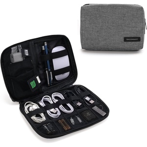 image:imageBAGSMART Electronics Organizer Travel Case Cable Charger Cord Tech Organizer Pouch for Phone Charger Accessories Black07GreyL