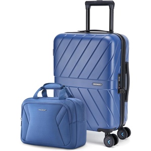 image:imageBAGSMART Expandable Carry On Luggage 22x14x9 Airline Approved Blue  Spinner Wheels TSA Lock Lightweight Hard Shell Suitcase22x14x9 Airline ApprovedNavy Blue