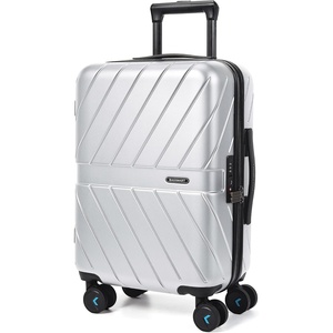 image:imageBAGSMART Expandable Carry On Luggage 22x14x9 Airline Approved Blue  Spinner Wheels TSA Lock Lightweight Hard Shell Suitcase22x14x9 Airline ApprovedSilver