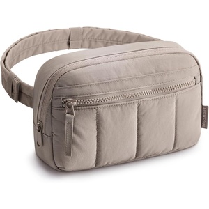 image:imageBAGSMART Fanny Packs for Women Cross Body Quilted Puffy Belt Bag with Pockets Fashion Waist Packs for Traveling Hiking BlackCamel