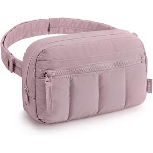 image:imageBAGSMART Fanny Packs for Women Cross Body Quilted Puffy Belt Bag with Pockets Fashion Waist Packs for Traveling Hiking BlackPurple