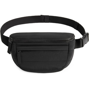 image:imageBAGSMART Fanny Packs for Women Cross Body Quilted Puffy Belt Bag with Pockets Fashion Waist Packs for Traveling Hiking BlackZBlack
