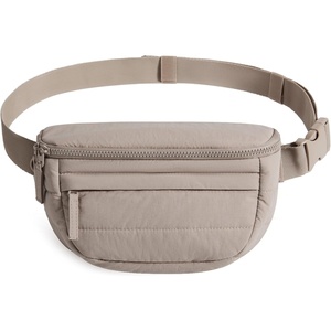 image:imageBAGSMART Fanny Packs for Women Cross Body Quilted Puffy Belt Bag with Pockets Fashion Waist Packs for Traveling Hiking BlackZBrown