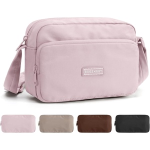 image:imageBAGSMART Foldable Crossbody Bags for Women Small Travel Purses Hobo Bag  24L mini for daily travel campus waterresistant sling bag cute travel purse classic shoulder bagPink