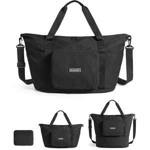 image:imageBAGSMART Foldable Travel Bag 37L Expandable Personal Item Bag Lightweight Travel Essentials for Women Water Resistant Extra Carry on Bag BlackBlack