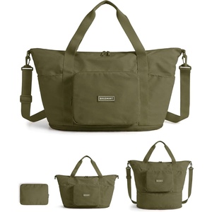 image:imageBAGSMART Foldable Travel Bag 37L Expandable Personal Item Bag Lightweight Travel Essentials for Women Water Resistant Extra Carry on Bag BlackKelp green
