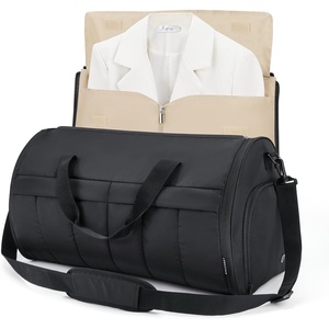 image:imageBAGSMART Garment Duffel Bag Convertible 2in1 Puffy WaterResistant CarryOn with Shoe Compartment ABlackBBlack