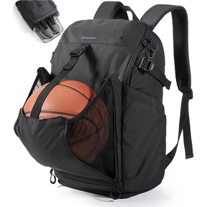 image:imageBAGSMART Gym Backpack for Men with Shoe Compartment for MultiSport  WaterResistant MultiSport Gym Storage Expandable Pocket Fits Basketball Football Shoe Compartment Separates Swim GearJet Black