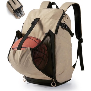 image:imageBAGSMART Gym Backpack for Men with Shoe Compartment for MultiSport  WaterResistant MultiSport Gym Storage Expandable Pocket Fits Basketball Football Shoe Compartment Separates Swim GearLight Brown
