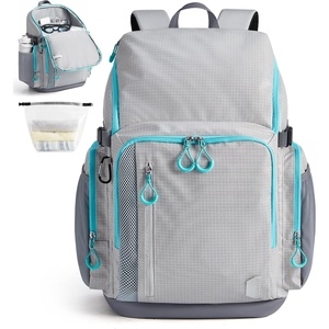 image:imageBAGSMART Gym Backpack for Men with Shoe Compartment for MultiSport  WaterResistant MultiSport Gym Storage Expandable Pocket Fits Basketball Football Shoe Compartment Separates Swim GearLight Grey
