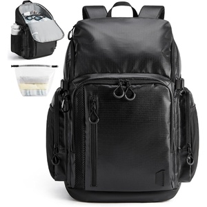 image:imageBAGSMART Gym Backpack for Men with Shoe Compartment for MultiSport  WaterResistant MultiSport Gym Storage Expandable Pocket Fits Basketball Football Shoe Compartment Separates Swim GearBlack