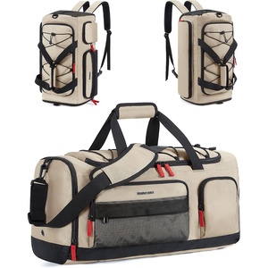 image:imageBAGSMART Gym Bag for Men Athletic Sports Backpack Travel Hiking Duffel  3In1 Gym Bag for Travel Clothes amp Padded 133 Laptop with Waterproof Wet Pocket amp Shoe Compartment for Travel CampingKhaki
