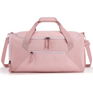 image:imageBAGSMART Gym Bag for Women 36L Small Sports Duffle Bag With Shoe Bag Lightweight Overnight Weekender Travel Duffel Bag Water Resistant Workout Sports Bag for Travel  PinkPink