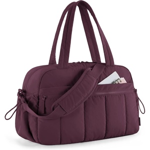 image:imageBAGSMART Gym Bag for Women Duffle Bag for Travel with Wet Pocket Lightweight Carry on Weekender Duffel Water ResistantCherry Red