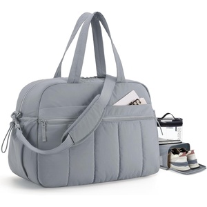 image:imageBAGSMART Gym Bag for Women Duffle Bag for Travel with Wet Pocket Lightweight Carry on Weekender Duffel Water ResistantLight Gray