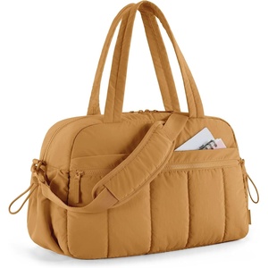 image:imageBAGSMART Gym Bag for Women Duffle Bag for Travel with Wet Pocket Lightweight Carry on Weekender Duffel Water ResistantYellow Brownstone