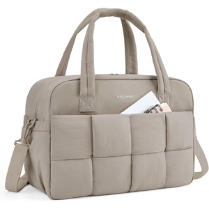 image:imageBAGSMART Gym Bag for Women Personal Item Puffer Duffle Bag Weekender Overnight Carry On Tote Handag for TravelCamel