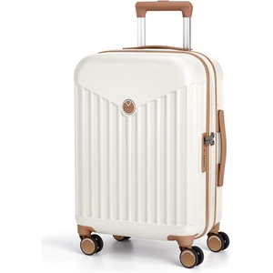 image:imageBAGSMART Hardside Expandable Luggage With Spinner Wheels PC Lightweight CarryOn Luggage Airline Approved With TSA Lock Durable Women Travel Suitcase Carry On 20 Inch PinkBeige