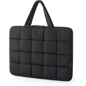 image:imageBAGSMART Laptop Case Puffy Laptop Sleeve with Handle Compatible with MacBook Air Pro Laptop Bag for WomenBlack