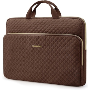 image:imageBAGSMART Laptop Sleeve 156 Inch Lightweight Laptop Bag Compatible with MacBook Pro 16 Inch156 Inch HPDellAcer AspireAsus Notebook Protective Case with Shoulder StrapPocketHandle GrayCoffee brown
