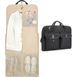 image:imageBAGSMART Large Garment Bags for Travel Carry on Garment Bags for Hanging Clothes Travel Suit Bag for Shirts Dresses Coats Black1Black
