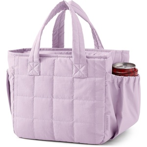 image:imageBAGSMART Lunch Bag for Women Small Cute Leopard Print Quilted Lunch Box Insulated Lightweight Leakproof Durable amp Reusable Tote Bag for Work Travel Outdoor PicnicLavender Purple