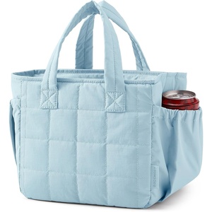 image:imageBAGSMART Lunch Bag for Women Small Cute Leopard Print Quilted Lunch Box Insulated Lightweight Leakproof Durable amp Reusable Tote Bag for Work Travel Outdoor PicnicSky Blue