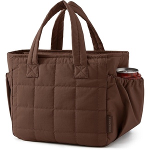 image:imageBAGSMART Lunch Bag for Women Small Cute Leopard Print Quilted Lunch Box Insulated Lightweight Leakproof Durable amp Reusable Tote Bag for Work Travel Outdoor PicnicCoffee Brown