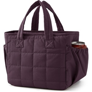 image:imageBAGSMART Lunch Bag for Women Small Cute Leopard Print Quilted Lunch Box Insulated Lightweight Leakproof Durable amp Reusable Tote Bag for Work Travel Outdoor PicnicCrimson Purple