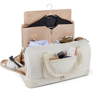 image:imageBAGSMART Medium Garment Bags for Travel Convertible Travel Garment Duffle Bag Suit Bags for Women 2 in 1 Garment Bags with Shoe CompartmentBeige