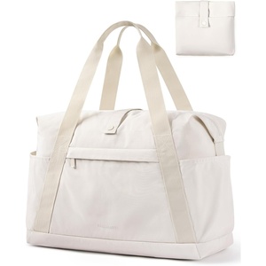 image:imageBAGSMART Personal Item Travel Bag For Spirit Airlines 23L Lightweight Gym Bag for Women Foldable Duffle Bag Weekender Overnight Bag for Travel GymBeige
