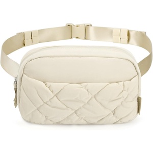 image:imageBAGSMART Puffy Fanny Packs for Women Crossbody Belt Bag with Adjustable Strap Quilted Waist Pack Purse for Traveling Shopping WorkoutBeige