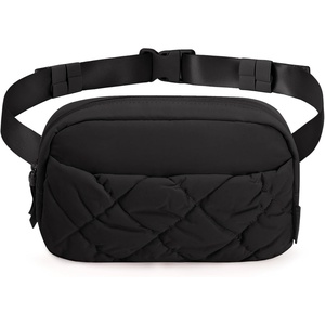 image:imageBAGSMART Puffy Fanny Packs for Women Crossbody Belt Bag with Adjustable Strap Quilted Waist Pack Purse for Traveling Shopping WorkoutBlackpuffy