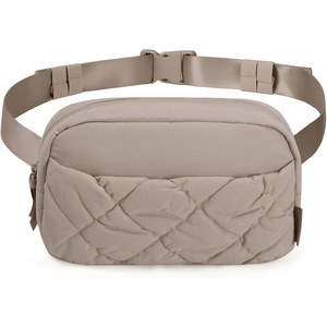 image:imageBAGSMART Puffy Fanny Packs for Women Crossbody Belt Bag with Adjustable Strap Quilted Waist Pack Purse for Traveling Shopping WorkoutCamel