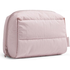 image:imageBAGSMART Puffy Makeup Bag Wide Opening Cosmetic Organizer Soft WaterResistant Travel Toiletry Pouch for Women for Purse Compact amp Spacious02Baby Pink