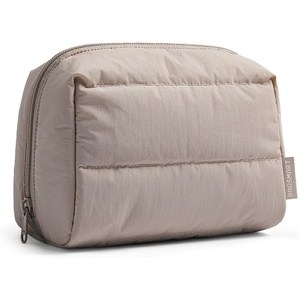 image:imageBAGSMART Puffy Makeup Bag Wide Opening Cosmetic Organizer Soft WaterResistant Travel Toiletry Pouch for Women for Purse Compact amp Spacious02Camel