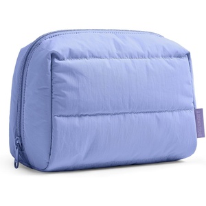 image:imageBAGSMART Puffy Makeup Bag Wide Opening Cosmetic Organizer Soft WaterResistant Travel Toiletry Pouch for Women for Purse Compact amp Spacious02Lavender